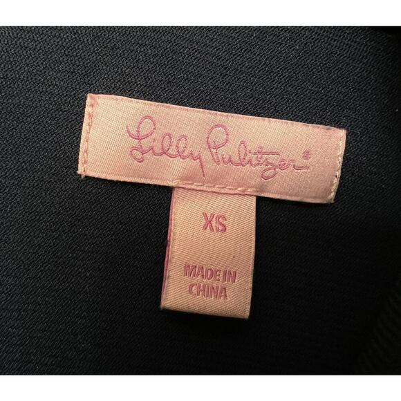 Lilly Pulitzer Callista Shift Dress Navy Gold Lace XS Sleeveless Sold Out - Picture 7 of 8